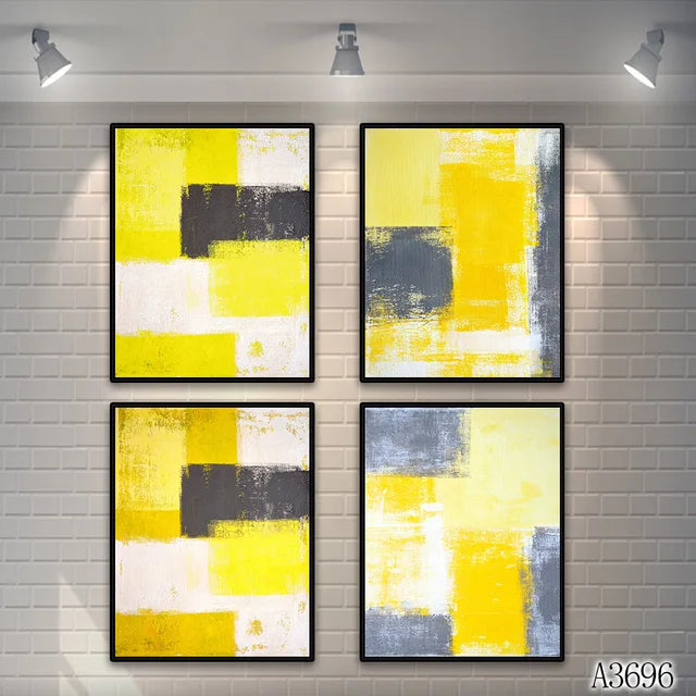 Abstract Oil Painting Print on Canvas 4pcs Cartoon Abstract Canvas Art Printing Canvas Painting Wall Art Picture for Home Decor