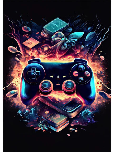 Video Game Controller Art Posters Canvas Painting Gamepad Wall Art Picture For Gamer Playroom Home Decoration